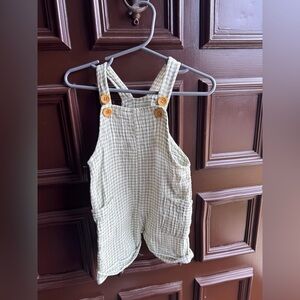 Light Green Gingham Overalls